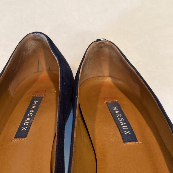 MARGAUX Suede Classic Flats Round Toes Shoes Navy Blur Sz 6 US  36 EU MSRP $358